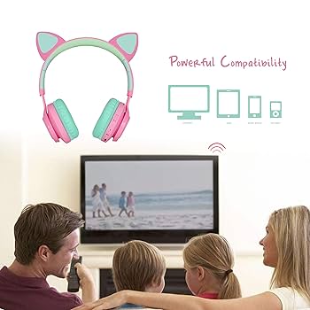 Amazon.com: Riwbox CT-7 Cat Ear Bluetooth Headphones, LED